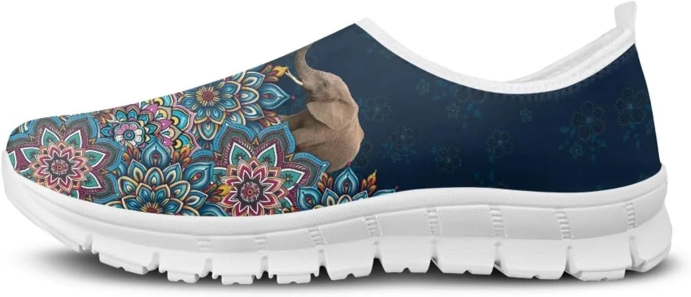Tribal Lightweight Sneakers for Women Slip On Running Shoes Casual Walking Shoes Non Slip Tennis Shoes Comfortable Mesh Fashion Loafers US Size 5.5-11.5
