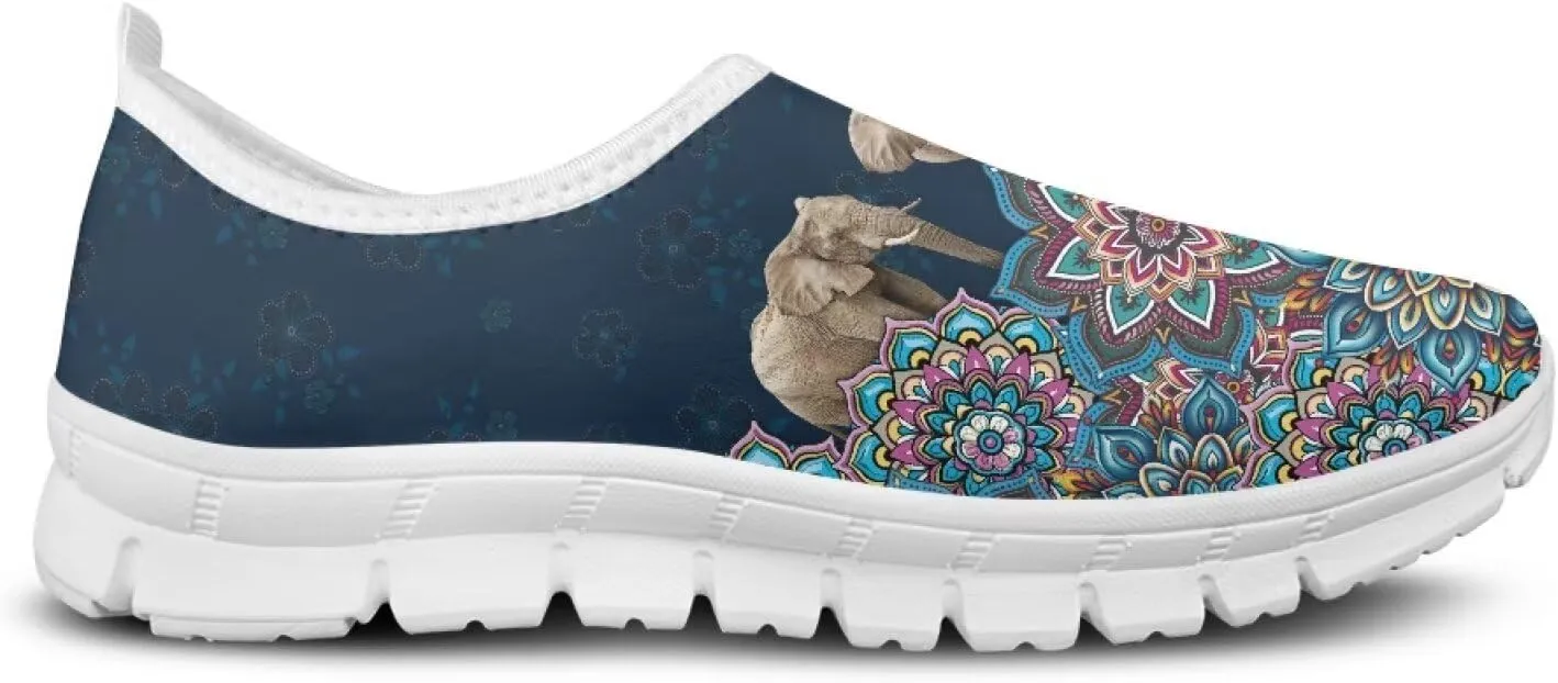 Tribal Lightweight Sneakers for Women Slip On Running Shoes Casual Walking Shoes Non Slip Tennis Shoes Comfortable Mesh Fashion Loafers US Size 5.5-11.5