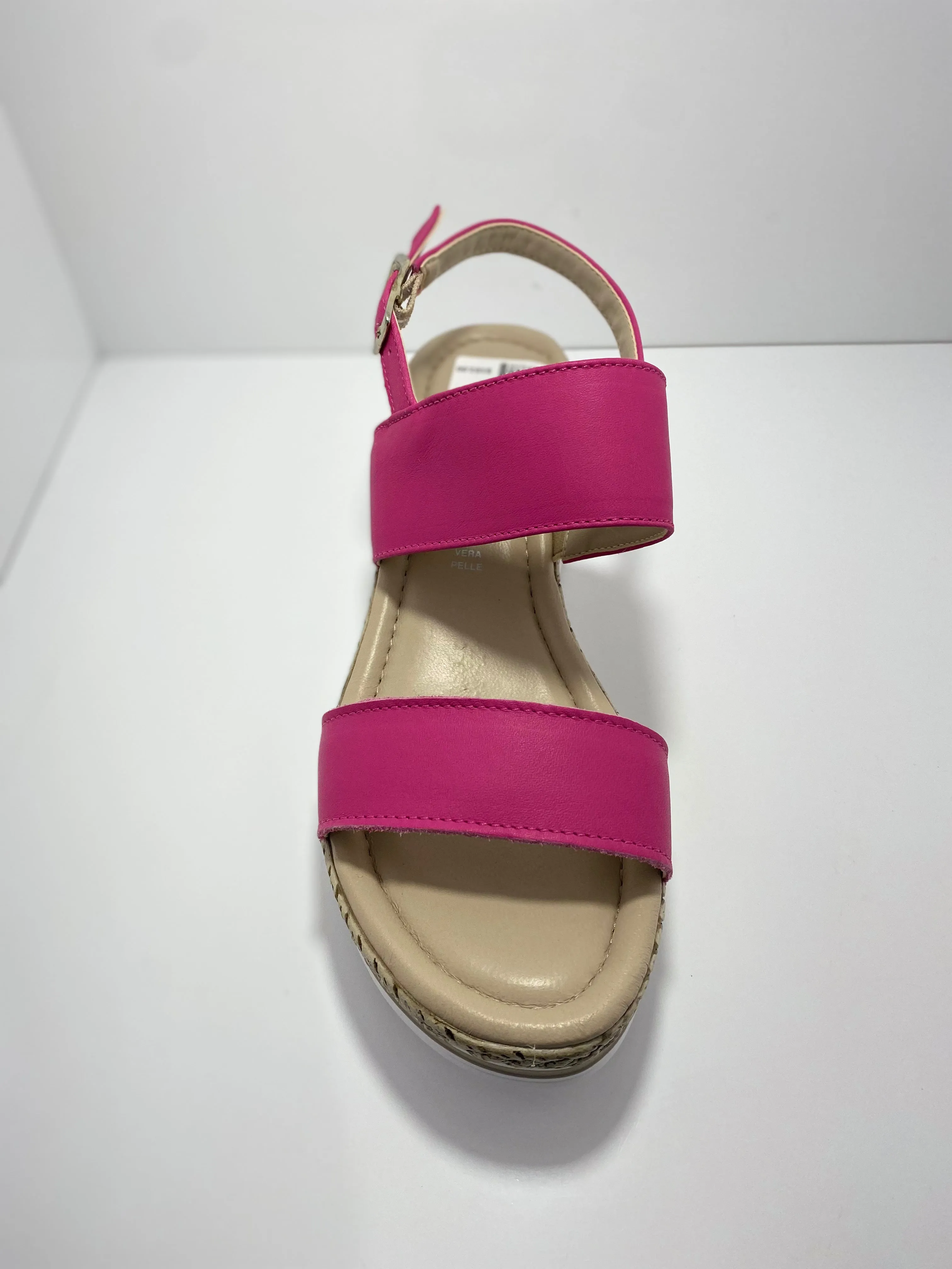 Troppo Wedge Heel Leather Sandal with Buckle Origini
