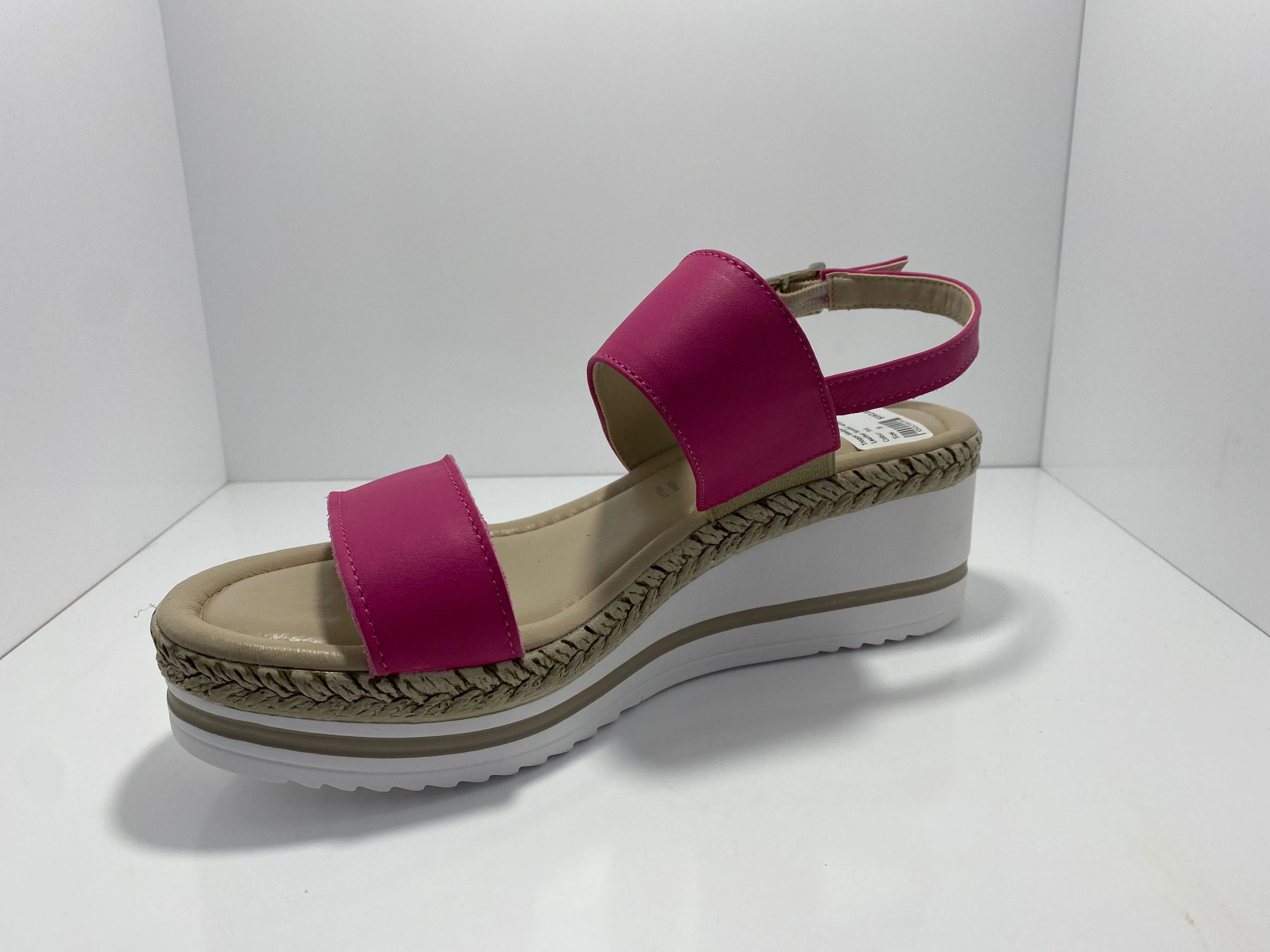 Troppo Wedge Heel Leather Sandal with Buckle Origini