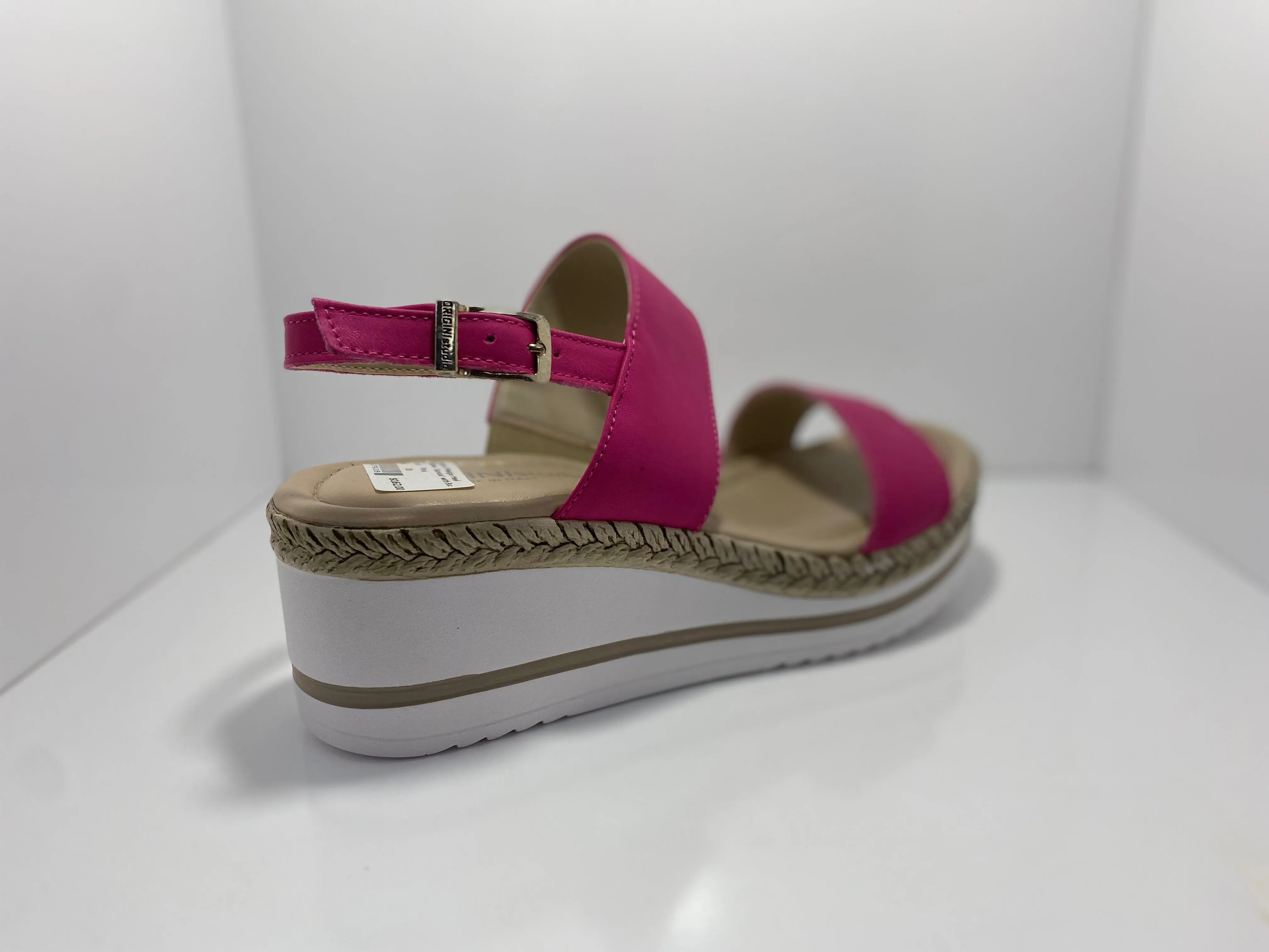 Troppo Wedge Heel Leather Sandal with Buckle Origini