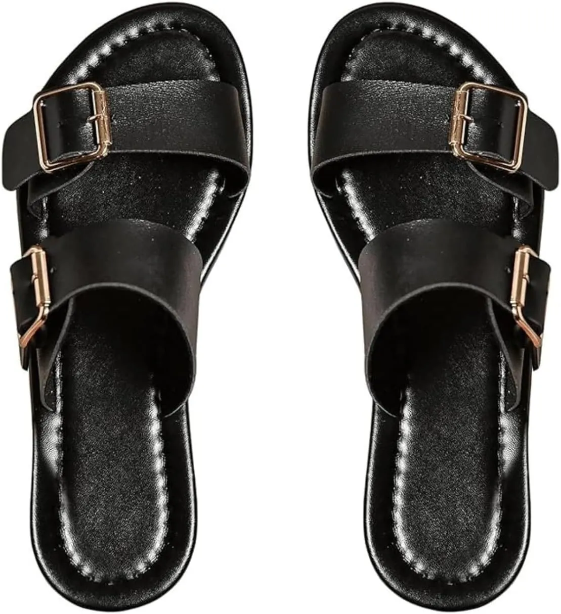 Verdusa Women's Buckle Sandals Summer Slides Open Toe Beach Outdoor Sandal Shoes
