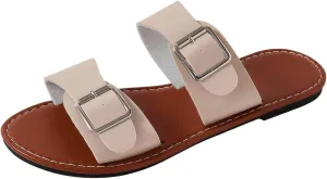 Verdusa Women's Buckle Sandals Summer Slides Open Toe Beach Outdoor Sandal Shoes