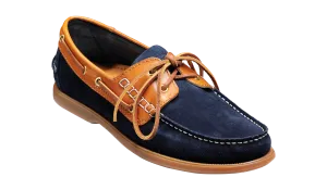 Wallis - Navy Blue Suede / Cedar Collar