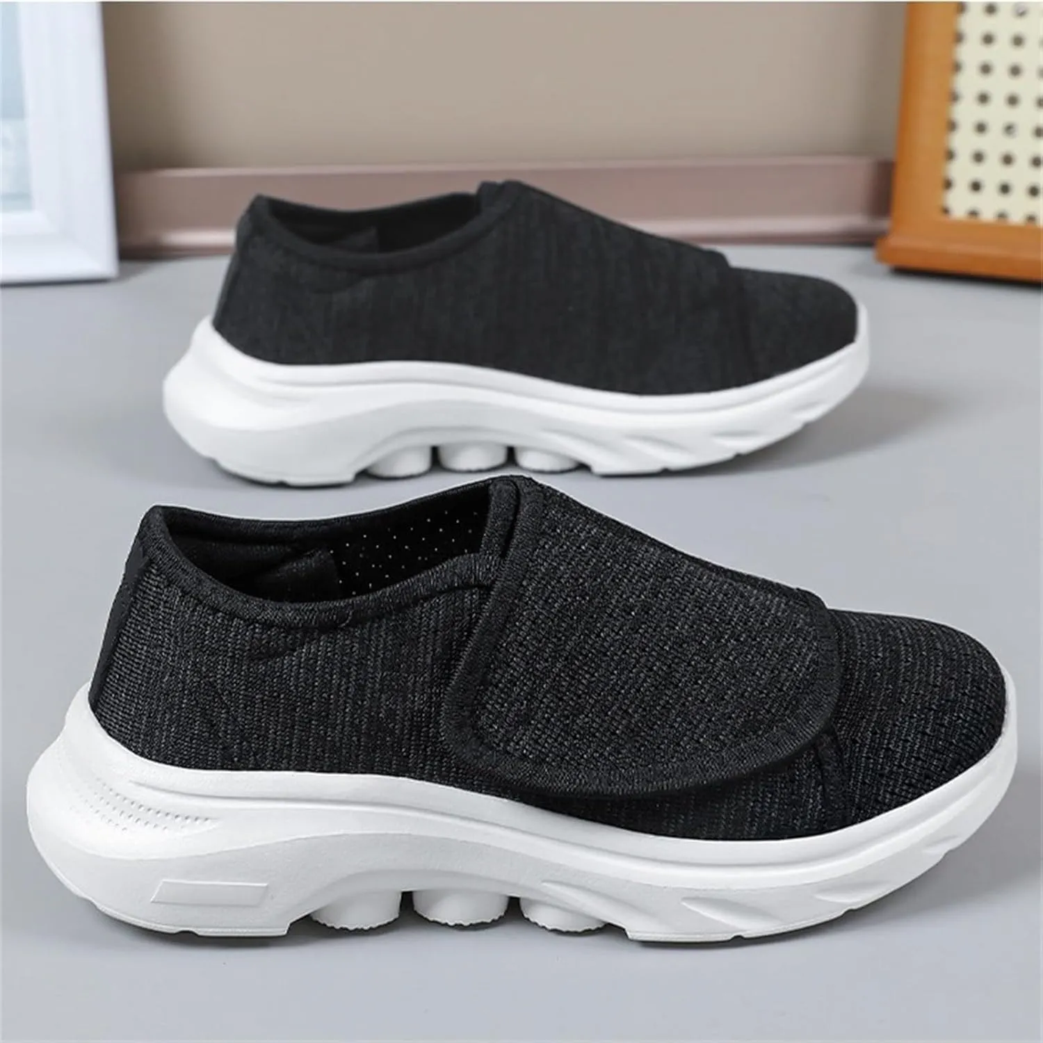 Women Sneaker Wide Width Comfort Walking Loafers Slip On Shoes Flat Feet Adjustable Lightweight Breathable Shoes