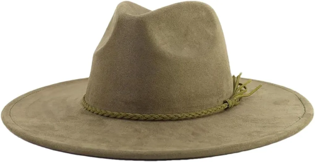 Women Suede Top Hat Wide Brim Fedora Hat Men Autumn Winter Felt Jazz Hats Classic Church Fedoras Chapeau Sombrero