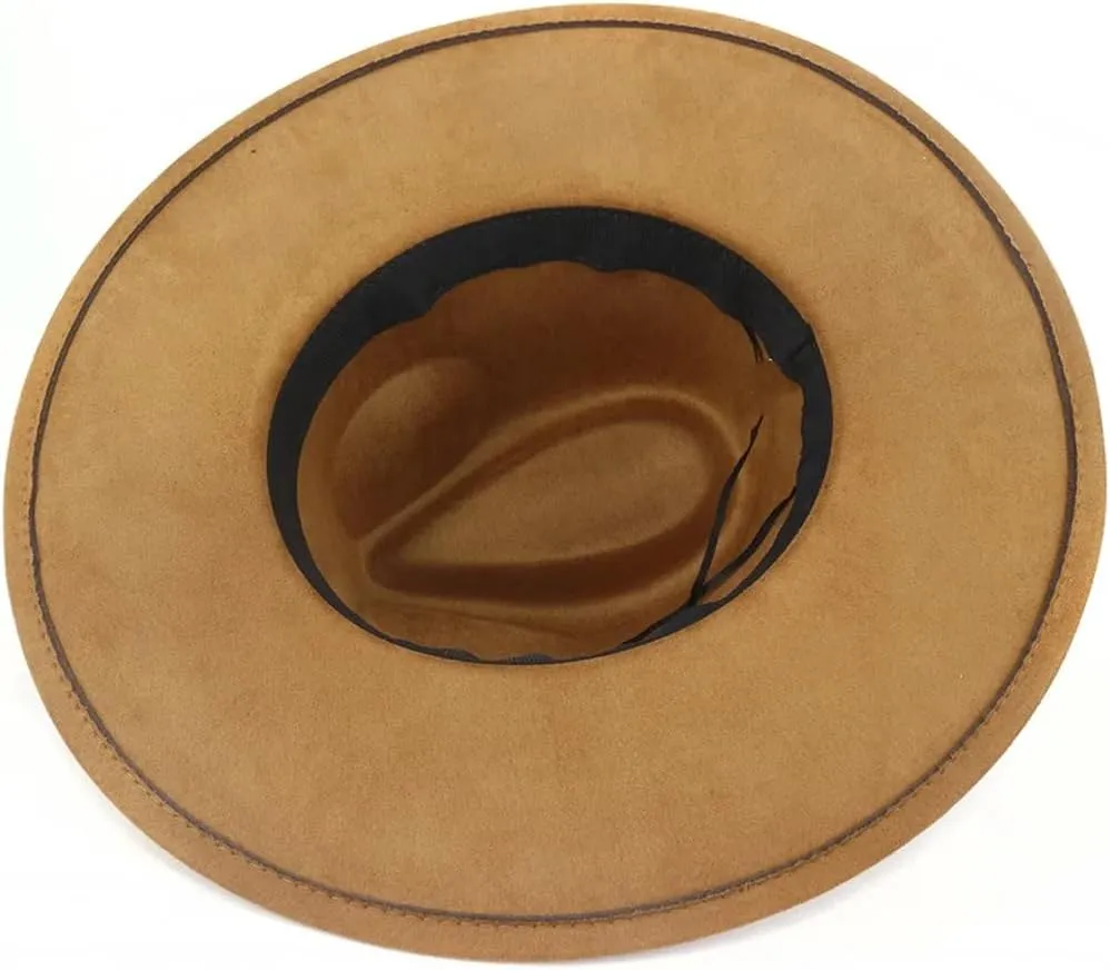 Women Suede Top Hat Wide Brim Fedora Hat Men Autumn Winter Felt Jazz Hats Classic Church Fedoras Chapeau Sombrero