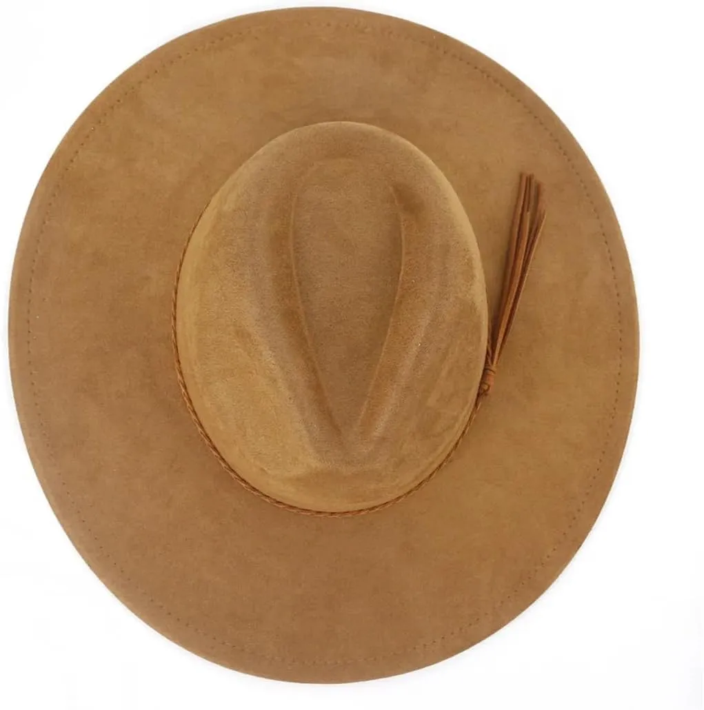 Women Suede Top Hat Wide Brim Fedora Hat Men Autumn Winter Felt Jazz Hats Classic Church Fedoras Chapeau Sombrero