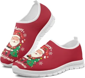 Women's Christmas Sneaker Casual Low Top Cozy Shoes Slip On Lightweight Anti-Skid Workout Walking Sneaker for Women US 5.5-11.5