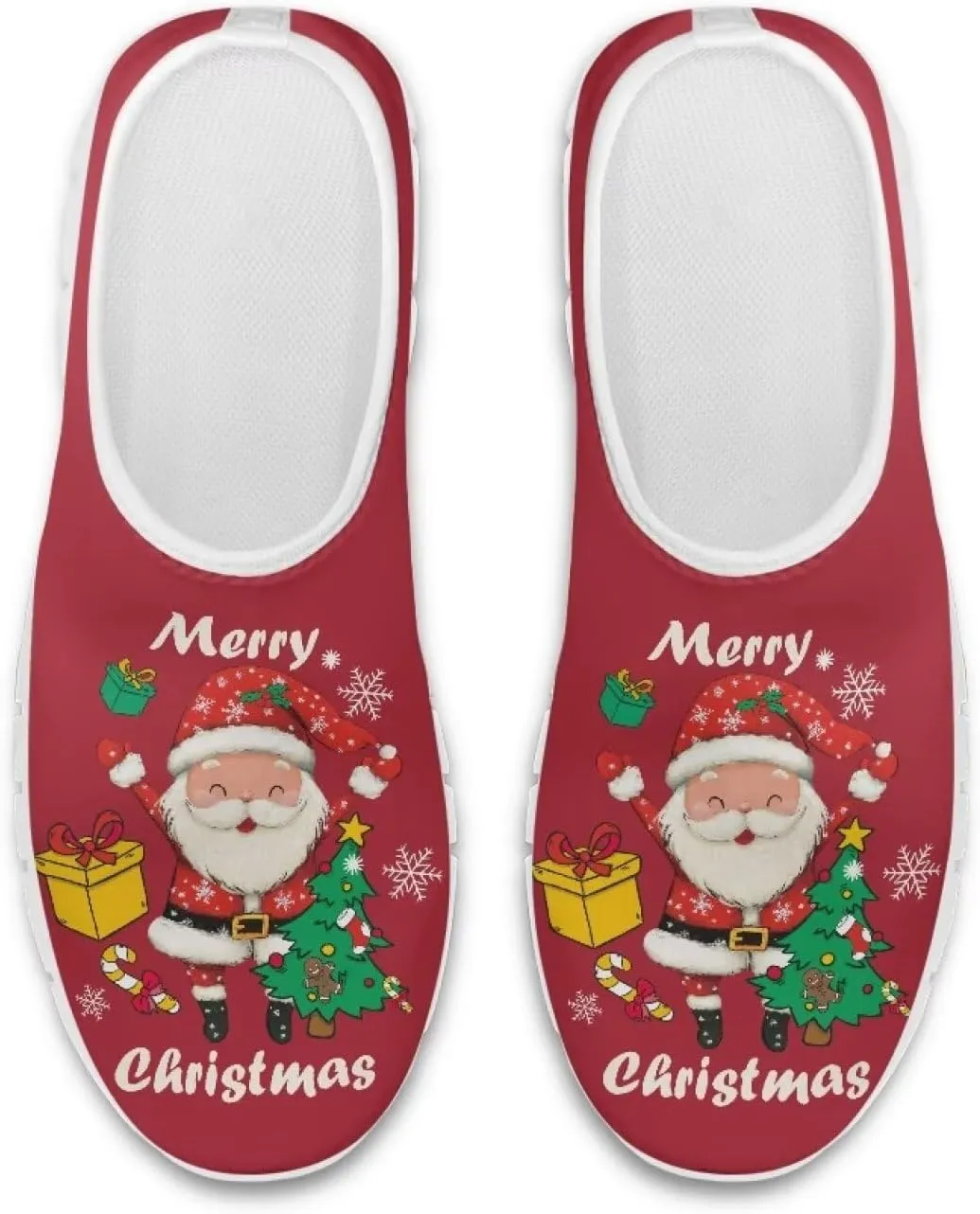 Women's Christmas Sneaker Casual Low Top Cozy Shoes Slip On Lightweight Anti-Skid Workout Walking Sneaker for Women US 5.5-11.5
