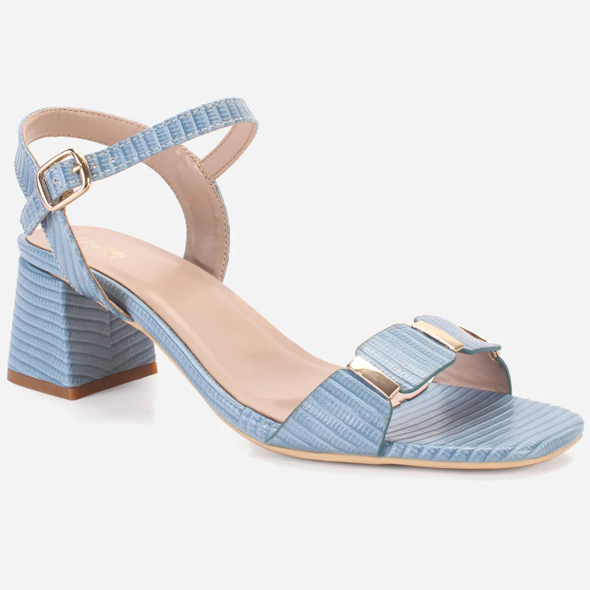 Womens "ZURIA" Ankle Strap Block Heeled Sandals