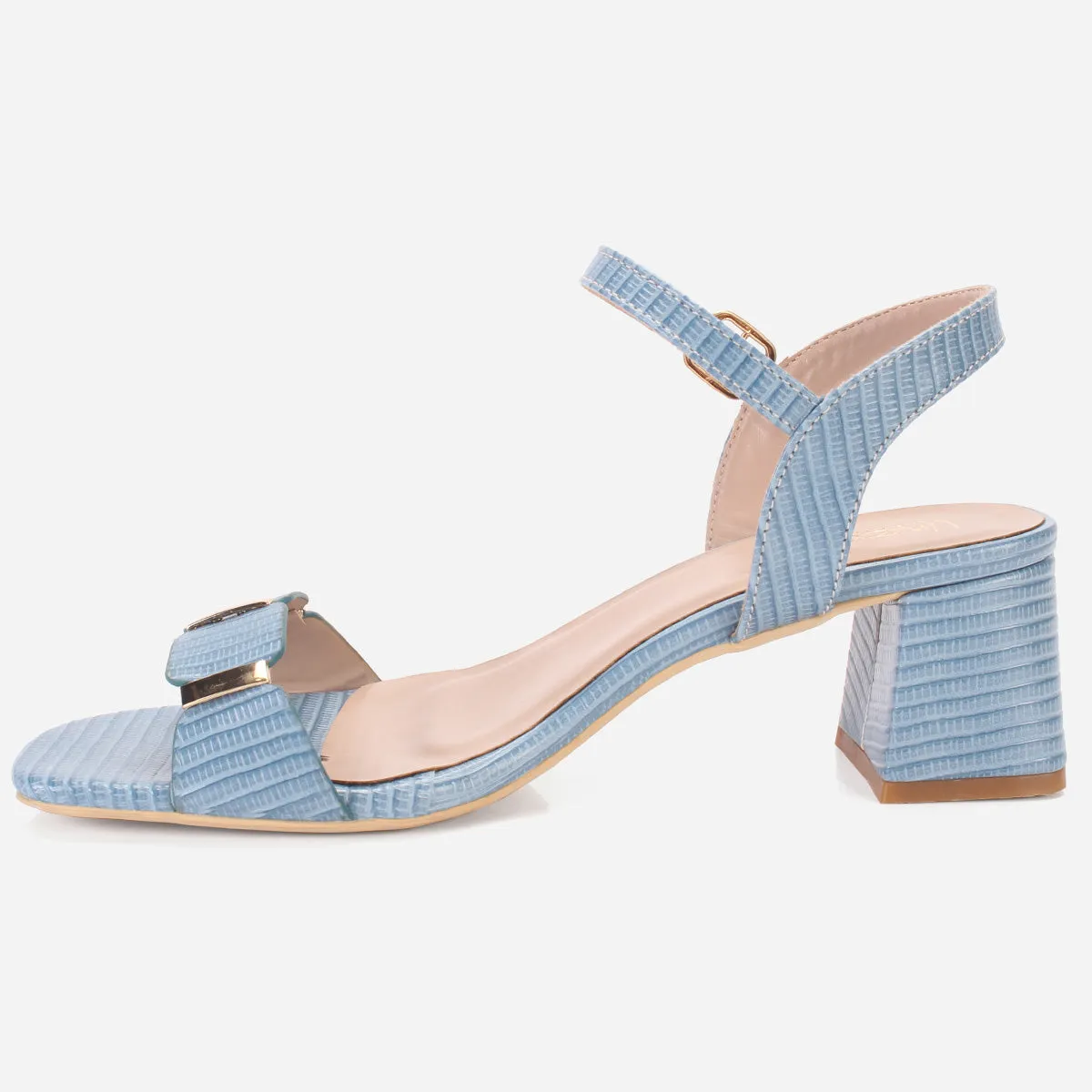 Womens "ZURIA" Ankle Strap Block Heeled Sandals