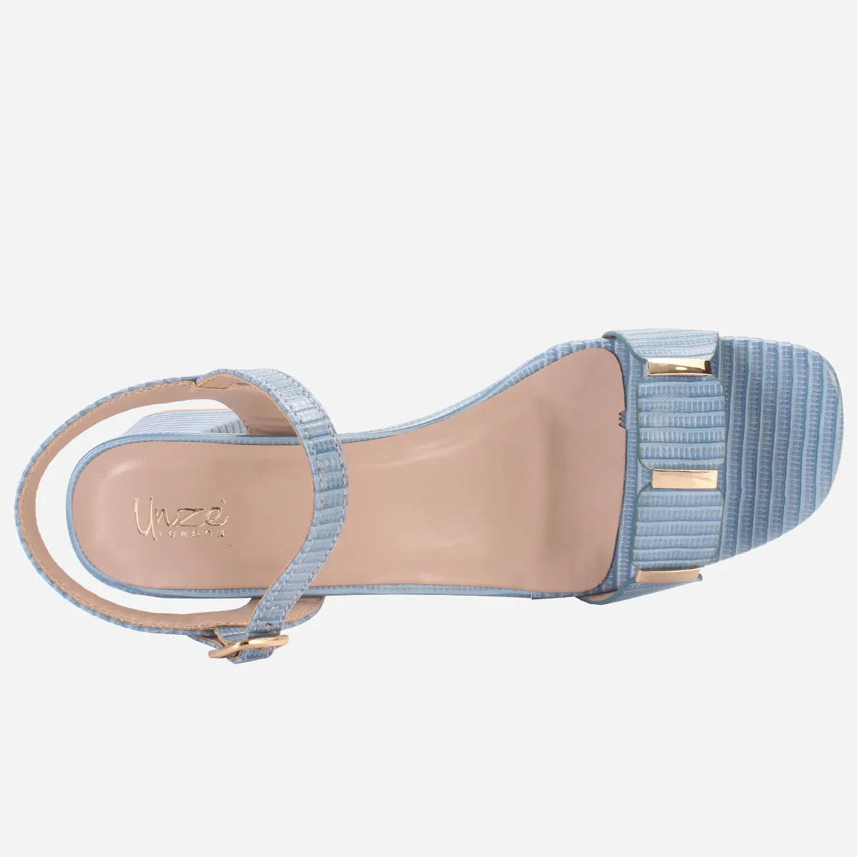 Womens "ZURIA" Ankle Strap Block Heeled Sandals