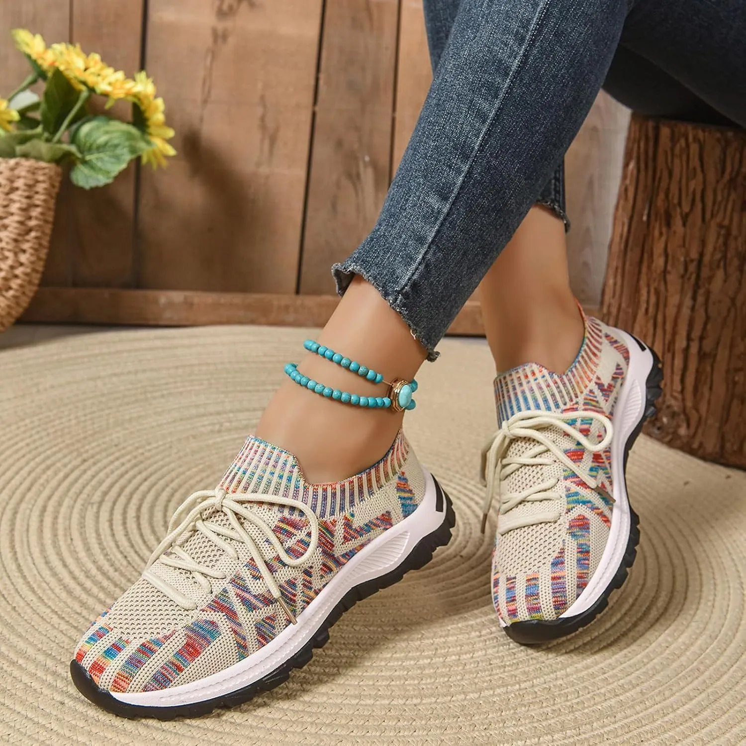 Womens Running Shoes Lightweight Breathable Casual Soft Sole Mesh Workout Sports Shoes Slip-on Walking Tennis Sneakers