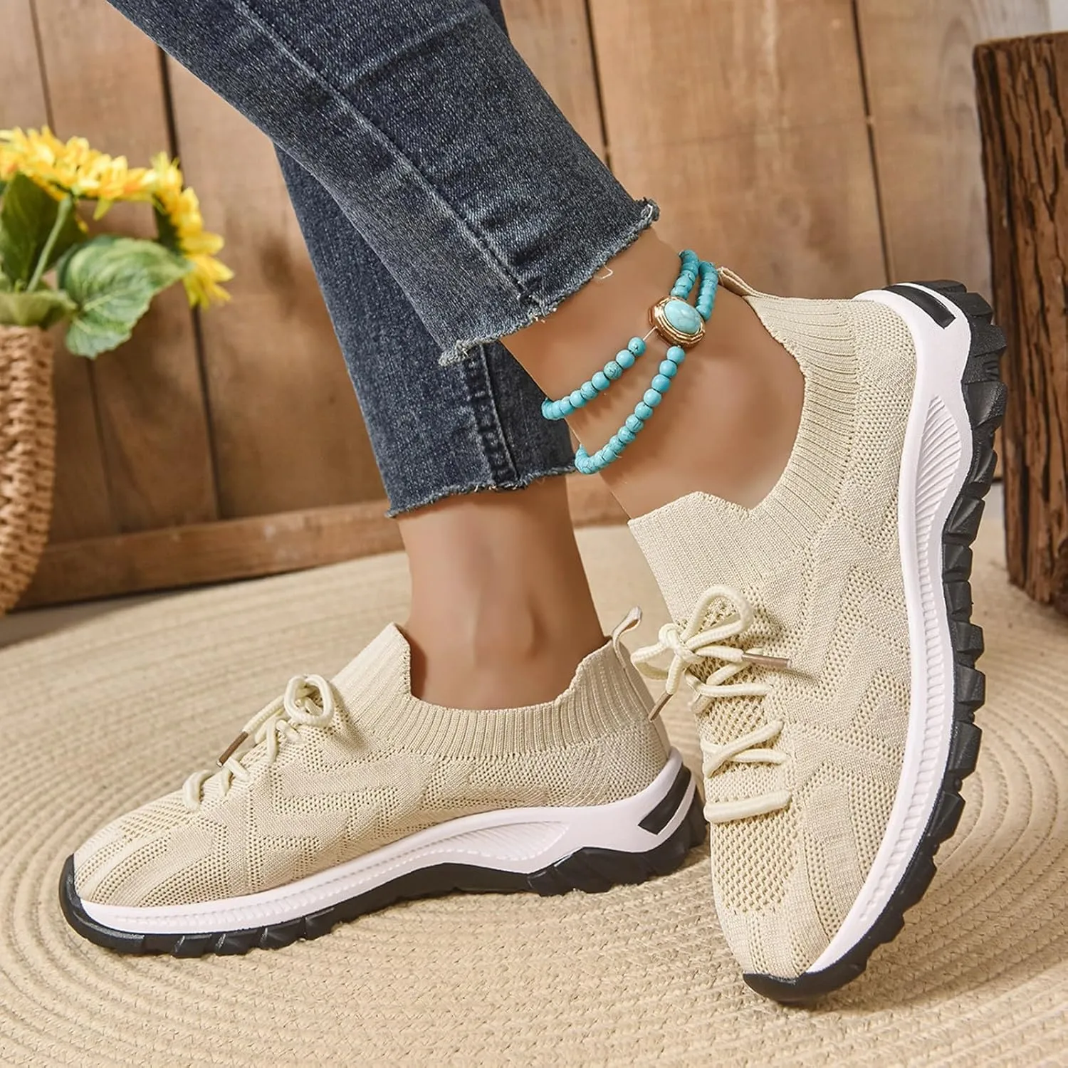 Womens Running Shoes Lightweight Breathable Casual Soft Sole Mesh Workout Sports Shoes Slip-on Walking Tennis Sneakers