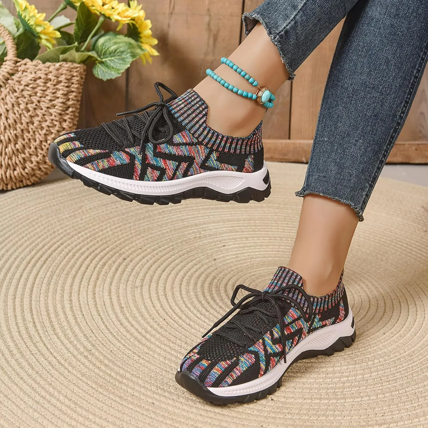 Womens Running Shoes Lightweight Breathable Casual Soft Sole Mesh Workout Sports Shoes Slip-on Walking Tennis Sneakers