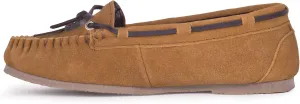 Womens Suede Moccasin Walking Flats