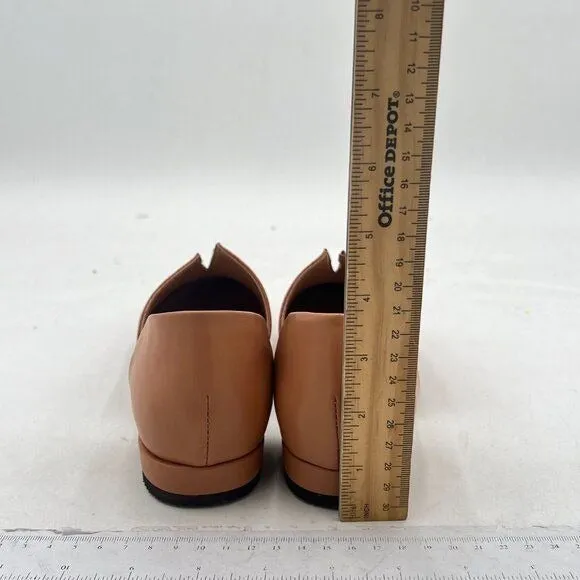 YDN Nude Pointed Toe D'Orsay V Cut Low Heels Slip On Office Dress Loafer Shoes