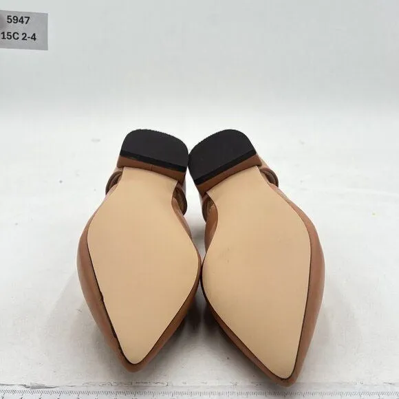YDN Nude Pointed Toe D'Orsay V Cut Low Heels Slip On Office Dress Loafer Shoes